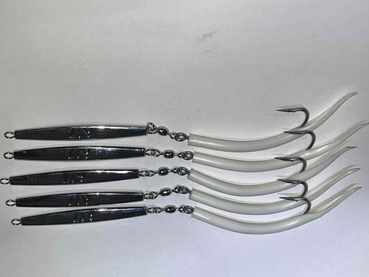 20Pcs A17 White 2oz  Diamond Jigs 8/0