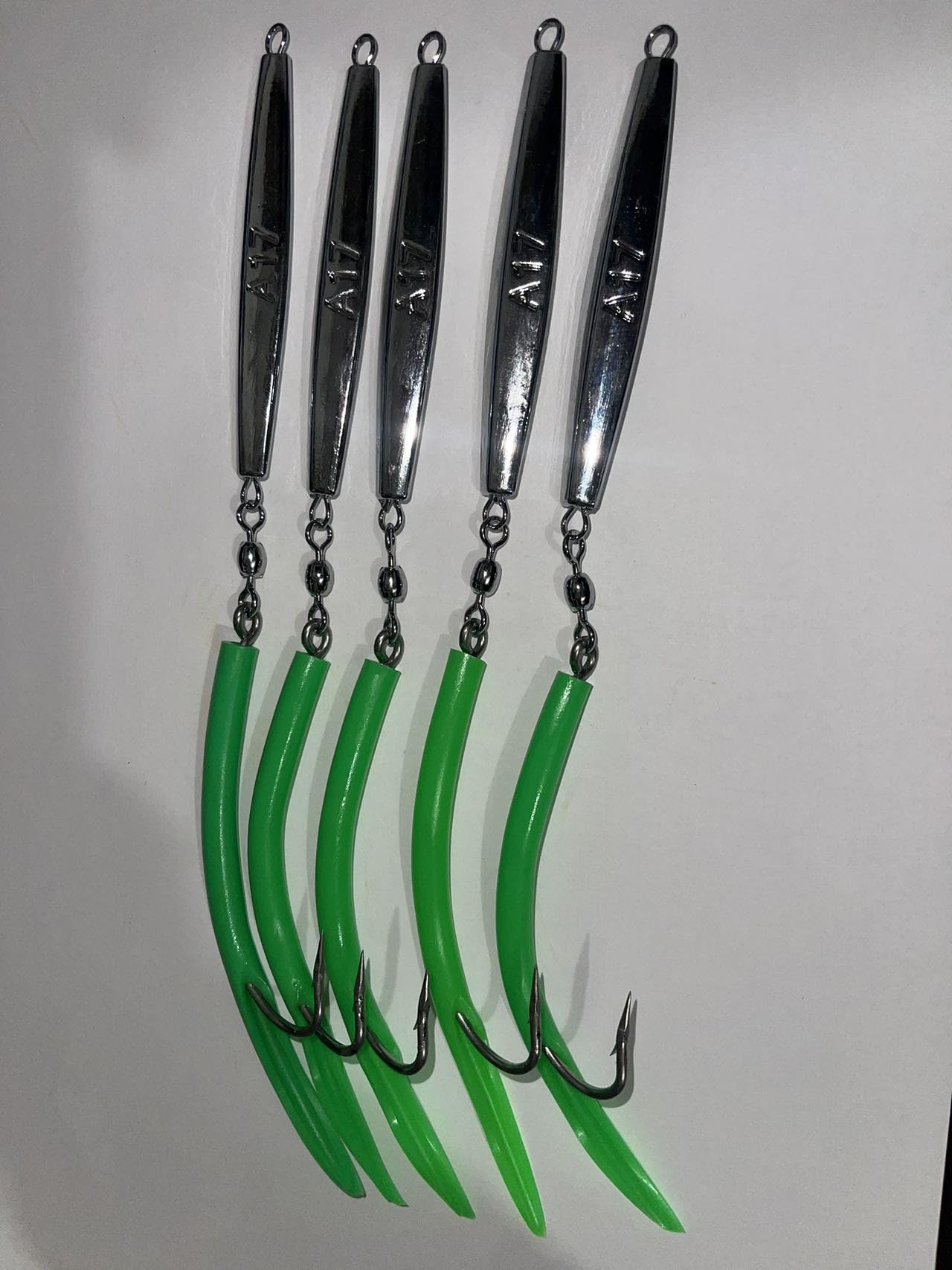 20pcs Diamond Jigs A17 2oz Green with 7/0 Hook